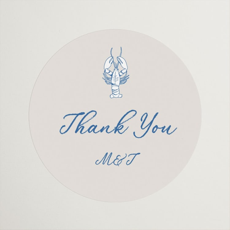 "Seaside Serenade" - Rehearsal Dinner Favor Stickers in Marine by Lucrecia Caporale - Front