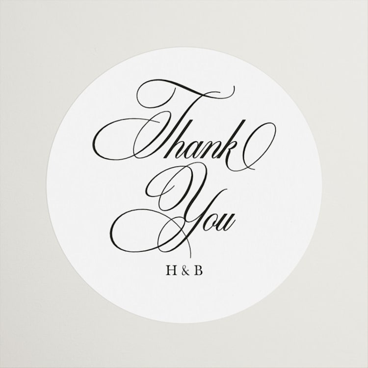 "Traditionalist" - Rehearsal Dinner Favor Stickers in Snow by Sarah Brown - Front