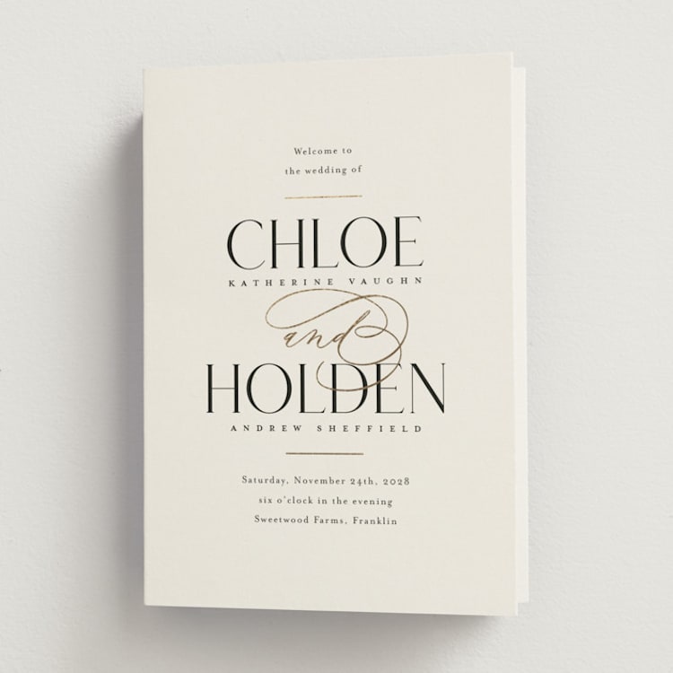 "Idyllic" - Wedding Programs in Sugar by Jessica Williams - Front