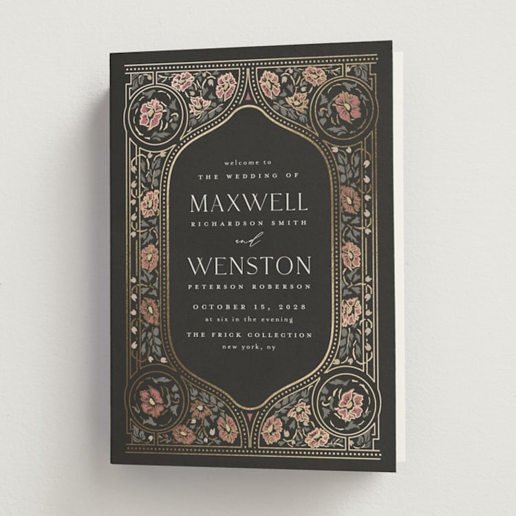"Timeless Nature" - Wedding Programs in Ebony by Ana de Sousa - Front