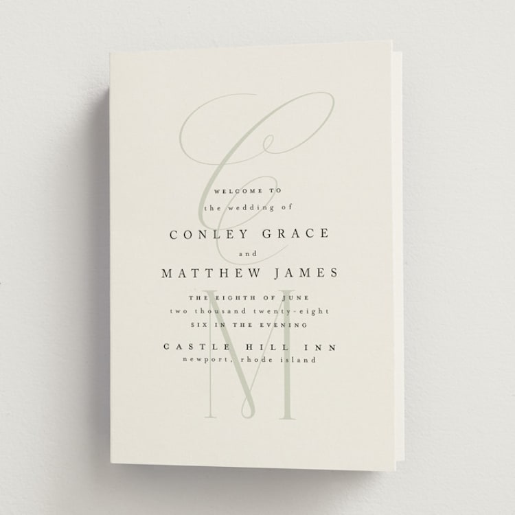 "Conley" - Wedding Programs in Sugar by Kristie Kern - Front