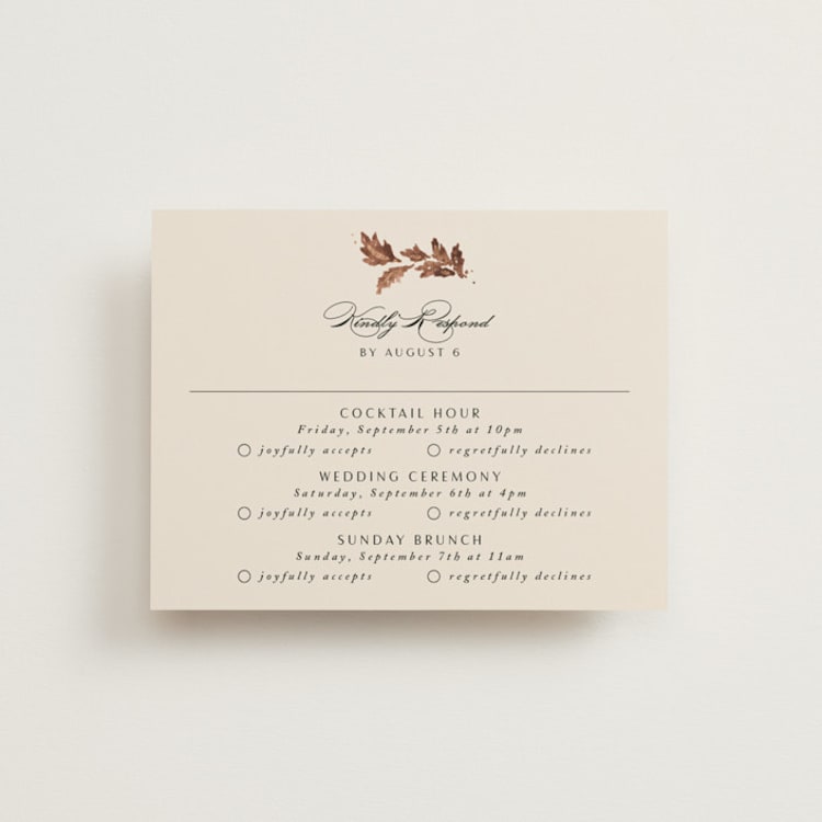 "poetique" - Foil-Pressed Multi-Event RSVP Cards in Autumn by Kate Ahn - Front