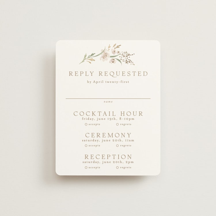 "Meadow" - Foil-Pressed Multi-Event RSVP Cards in Spring Mist by Erin L. Wilson - Front