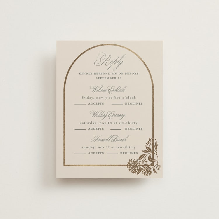 "Shimmering Hydrangeas" - Foil-Pressed Multi-Event RSVP Cards in Tea Time by Susan Zinader - Front
