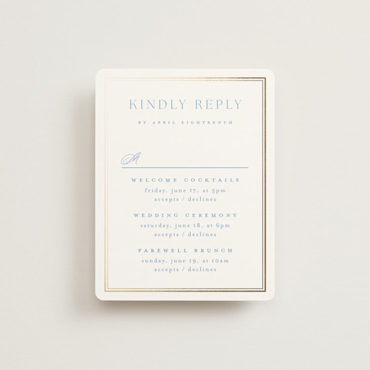 "storybook garden" - Foil-Pressed Multi-Event RSVP Cards in Bluebell by Kristie Kern - Front
