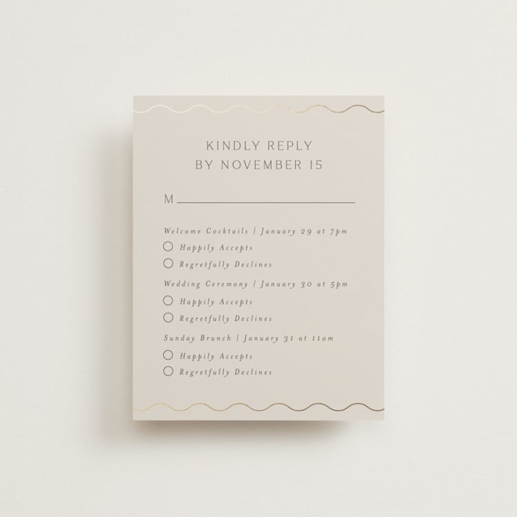 "Parisian Garden" - Foil-Pressed Multi-Event RSVP Cards in Petal by Nicoletta Savod - Front