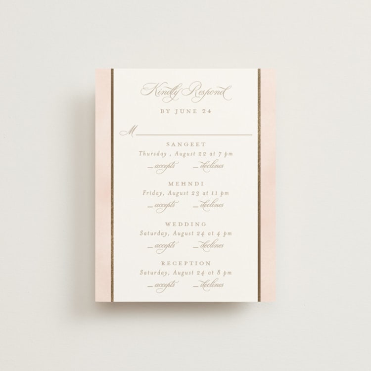 "Amalgamation" - Foil-Pressed Multi-Event RSVP Cards in Shubh by Creo Study - Front