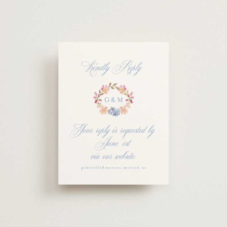 "Everlasting Romance" - Foil-Pressed RSVP Online Enclosure Cards in Meadow by Petra Kern - Front