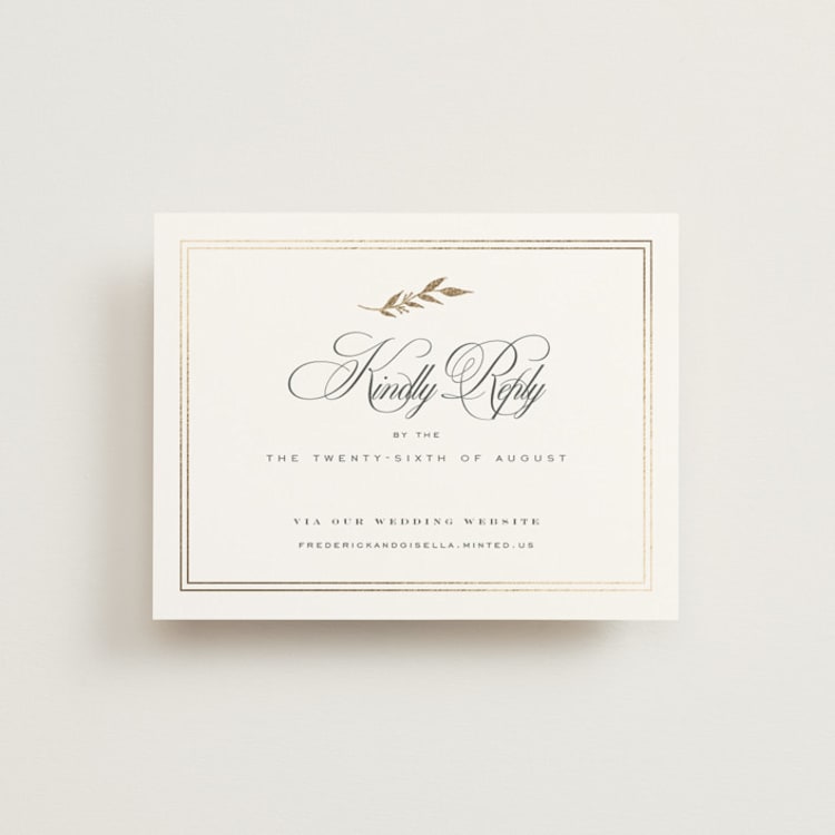 "tompouce" - Foil-Pressed RSVP Online Enclosure Cards in Diamond by chocomocacino - Front