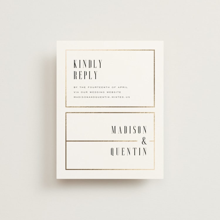 "Documentary" - Foil-Pressed RSVP Online Enclosure Cards in Lily by Heather Schertzer - Front