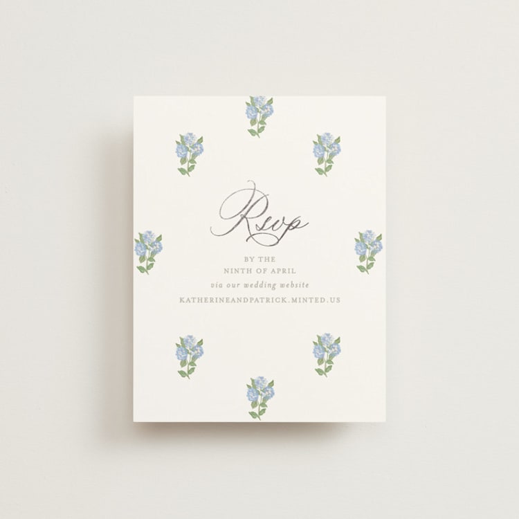 "Pillowy border" - Foil-Pressed RSVP Online Enclosure Cards in Ocean by Creo Study - Front