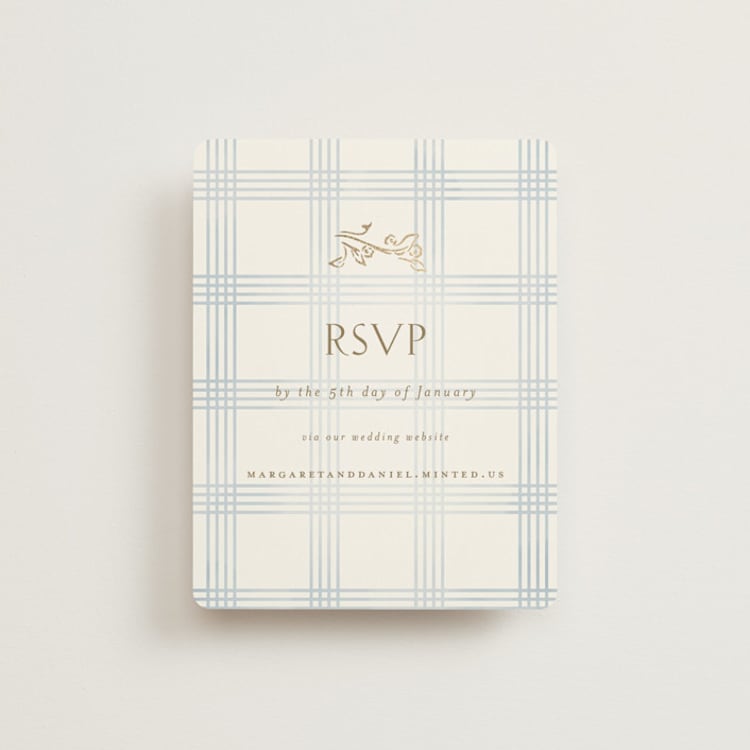 "salt and ivory" - Foil-Pressed RSVP Online Enclosure Cards in Belair by Grae - Front