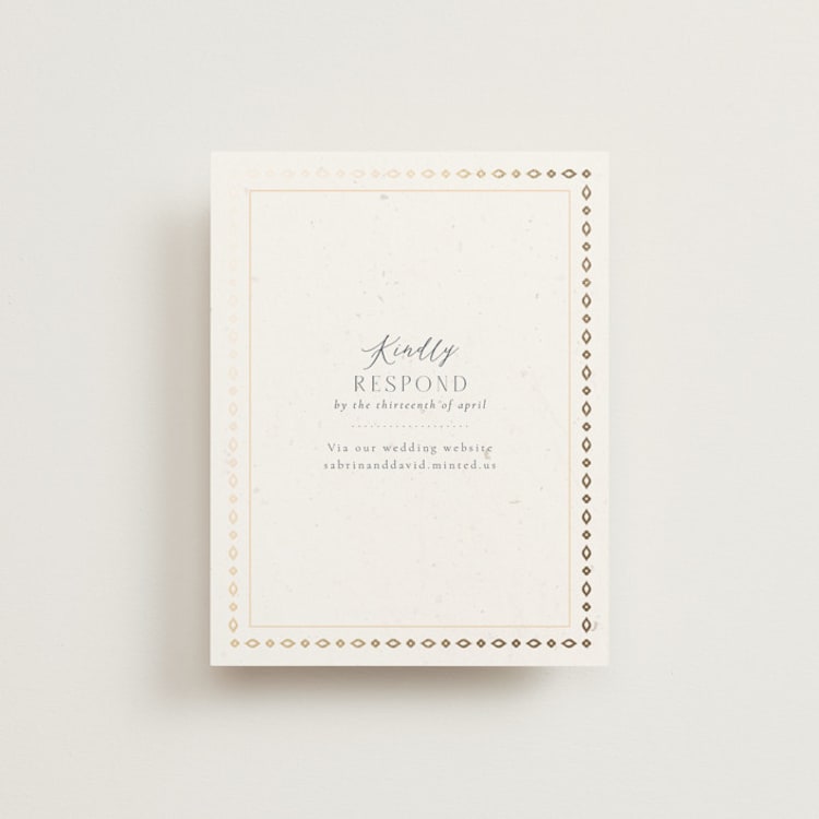 "Islamic Arch" - Foil-Pressed RSVP Online Enclosure Cards in Scarlet by Sabrin Deirani - Front
