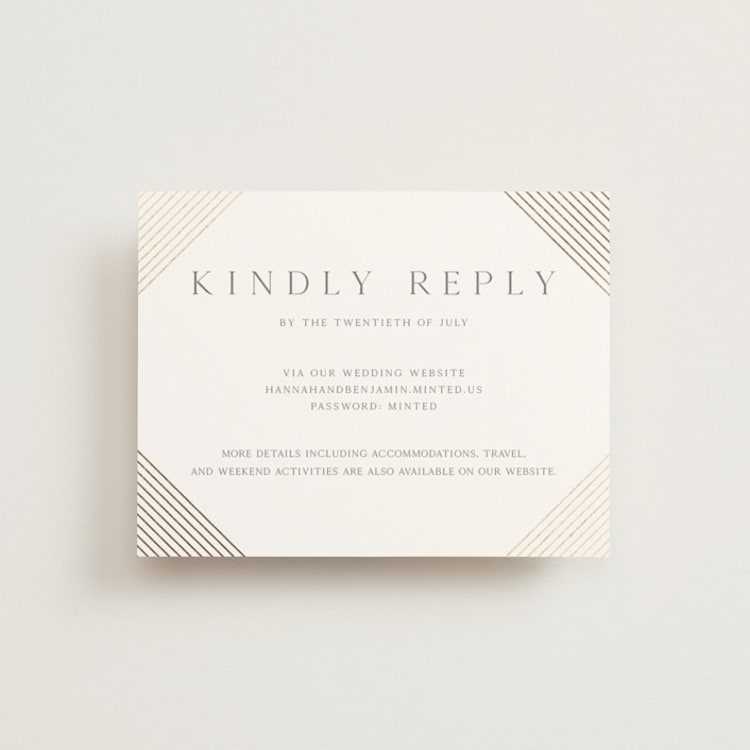 "Song of Solomon" - Foil-Pressed RSVP Online Enclosure Cards in Slate by Vanessa Doyle - Front
