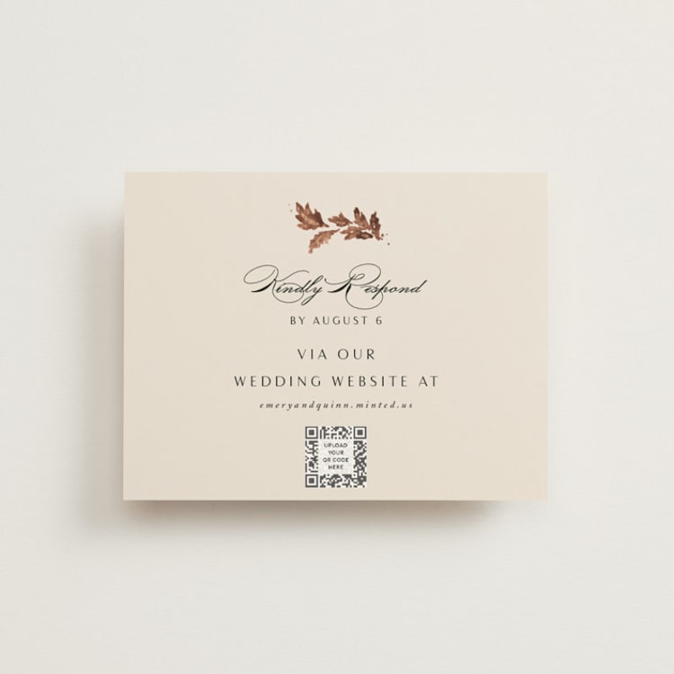 "poetique" - Foil-Pressed RSVP Online Enclosure Cards in Autumn by Kate Ahn - Front