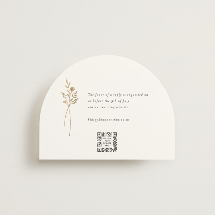 "Wildflower" - Foil-Pressed RSVP Online Enclosure Cards in Cotton by Jennifer Postorino - Front