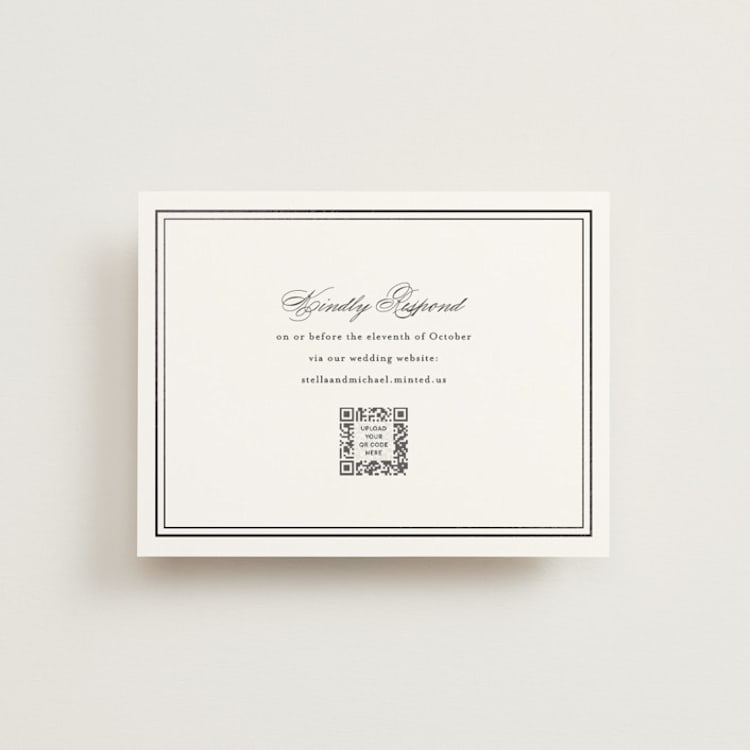 "Polished" - Foil-Pressed RSVP Online Enclosure Cards in Cotton by Jennifer Postorino - Front