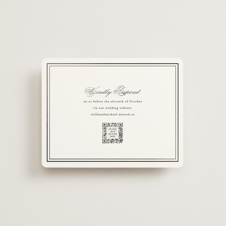 "Polished" - Foil-Pressed RSVP Online Enclosure Cards in Cotton by Jennifer Postorino - Front