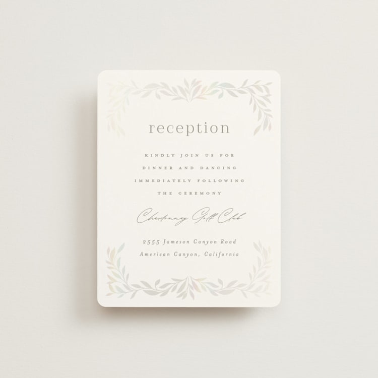 "Clarity" - Gloss-Press® Reception Card in Cloud by Ana Claudia Sharpe - Front