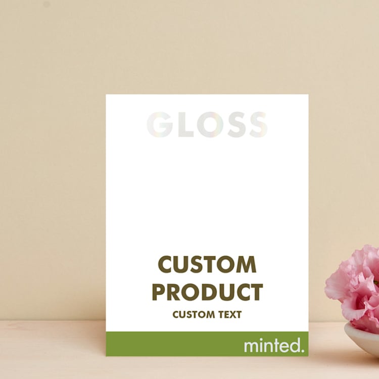 "Portrait Custom" - Gloss-Press® RSVP Cards in Iridescent Pearl by Minted - Front