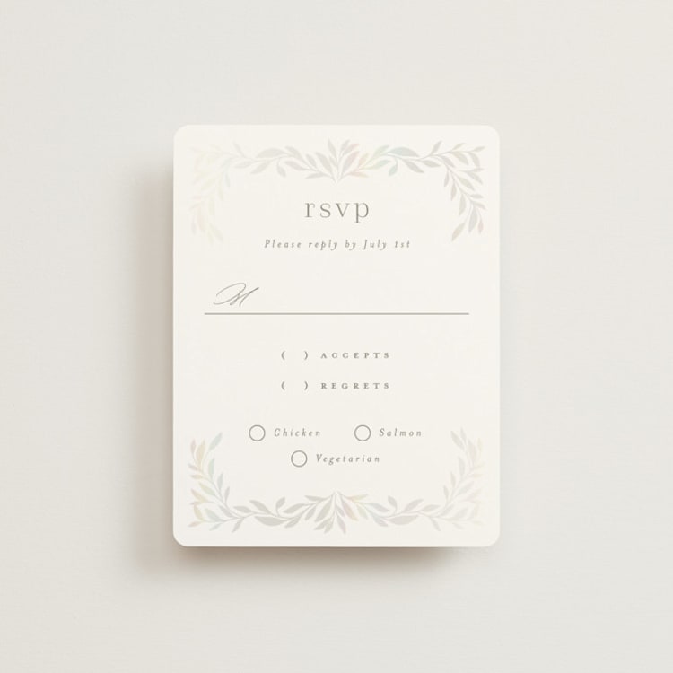 "Clarity" - Gloss-Press® RSVP Cards in Cloud by Ana Claudia Sharpe - Front
