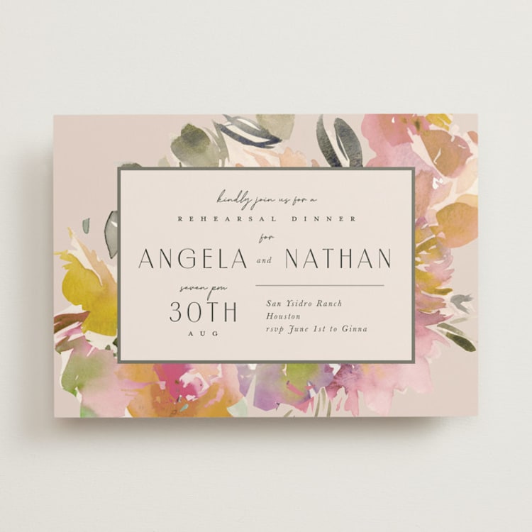 "Bouquet" - Rehearsal Dinner Invitations in Garden by Lori Wemple - Front