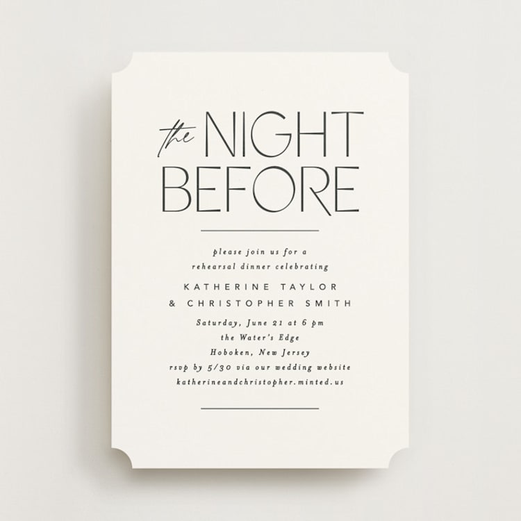 "Crisp" - Rehearsal Dinner Invitations in Frost by Creo Study - Front