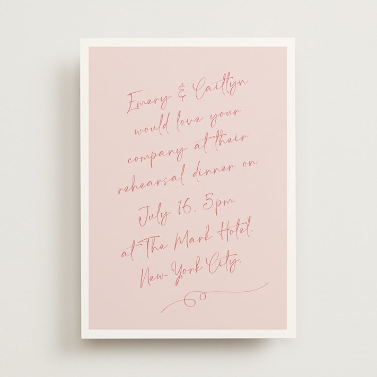 "Ink scribble" - Rehearsal Dinner Invitations in Rosebud by Adelyn T. - Front