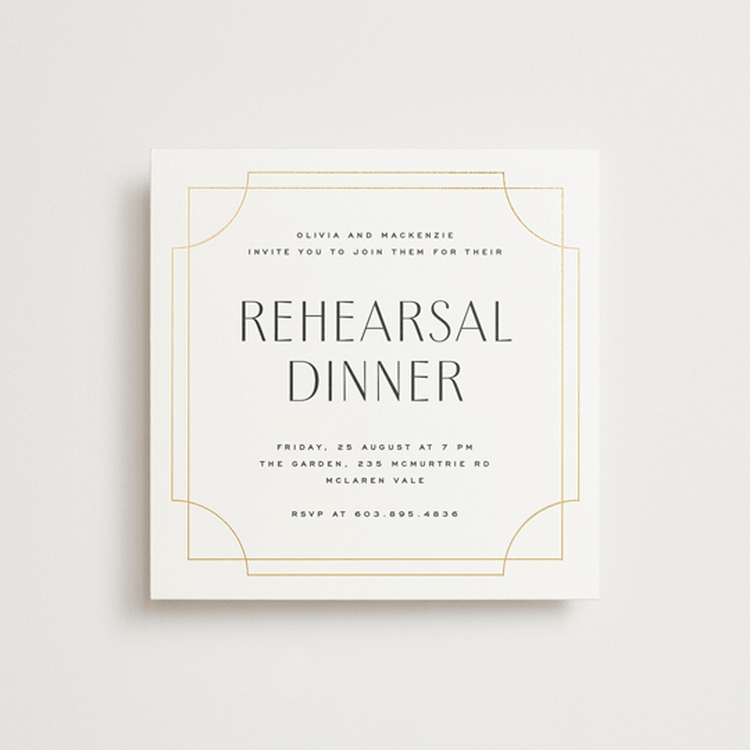 "Cube" - Rehearsal Dinner Invitations in Silk by Yuliya Evseeva - Front