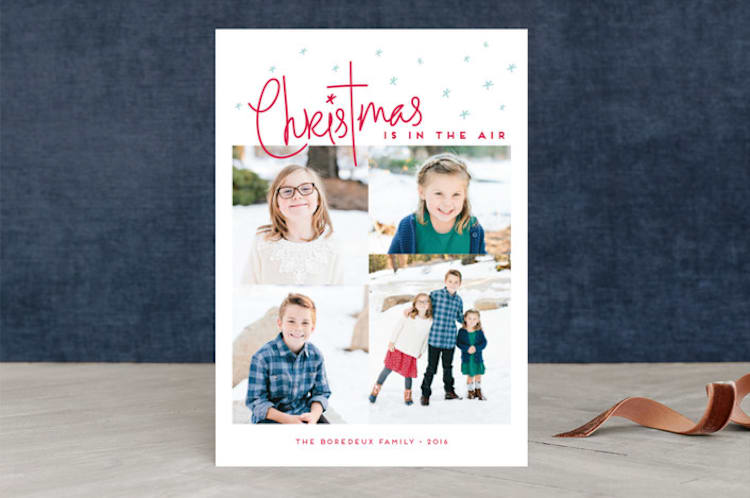 "Christmas is in the air" - Retired Holiday Cards in Winter Berry by Maria Hilas-Louie - Front