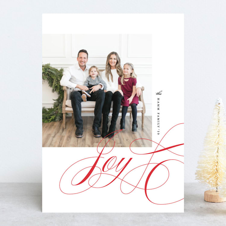 "Lovely Joy" - Retired Holiday Cards in Cherry by Laura Hamm - Front