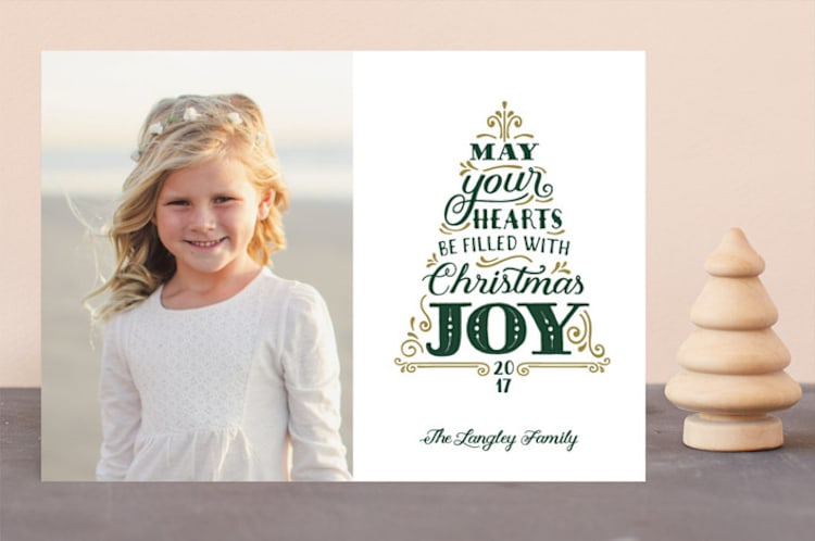 "Joyful Tree" - Retired Holiday Cards in Pine by Sarah Brown - Front