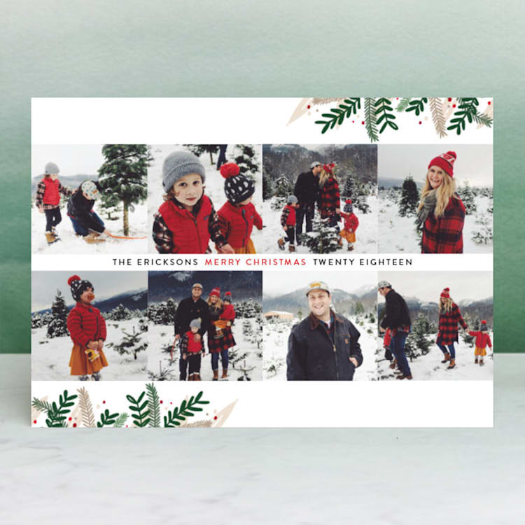 "Eight" - Retired Holiday Cards in Candy Cane by Ellis - Front