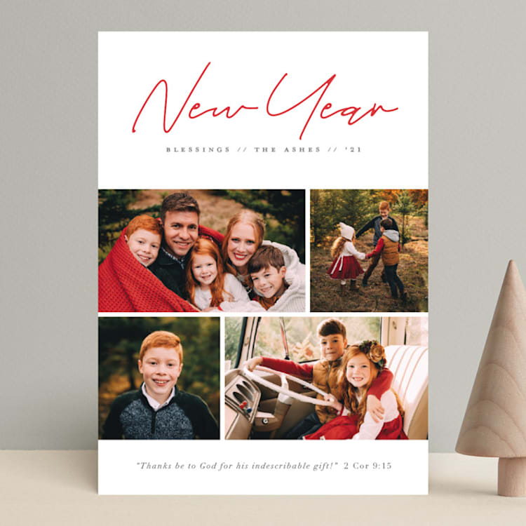 "Christmas Blessings to You" - Retired Holiday Cards in Merlot by Pine Street Creative - Front