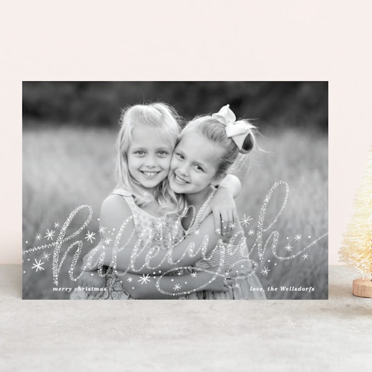 "Snowy Hallelujah" - Retired Holiday Cards in Snow by Makewells - Front