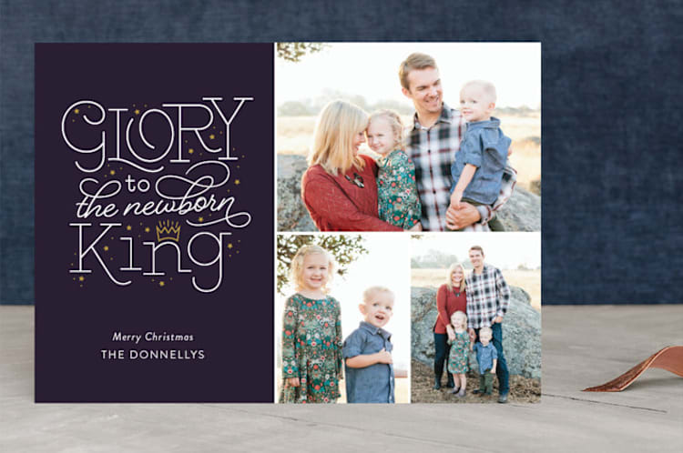 "Glory to the King" - Retired Holiday Cards in Midnight by Sarah Brown - Front