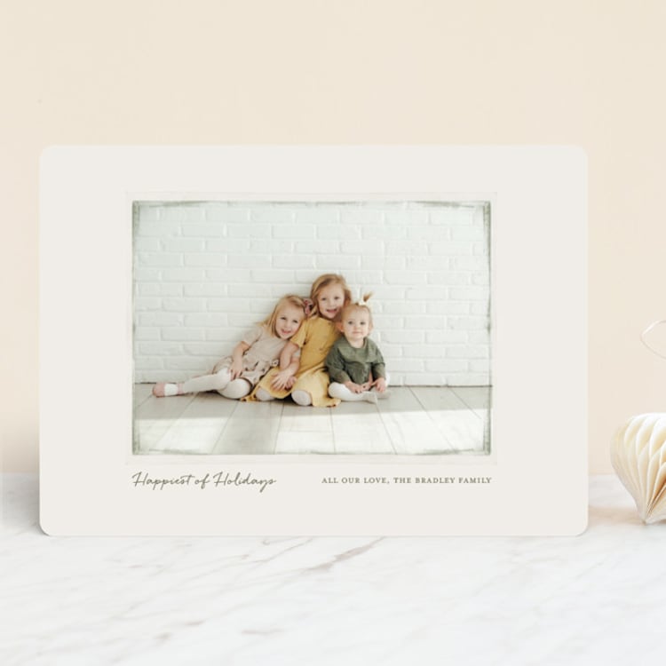 "Vintage Frame" - Retired Holiday Cards in Grass by Gray Star Design - Front
