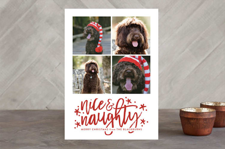 "Both Lists" - Retired Holiday Cards in Snow by Sarah Brown - Front