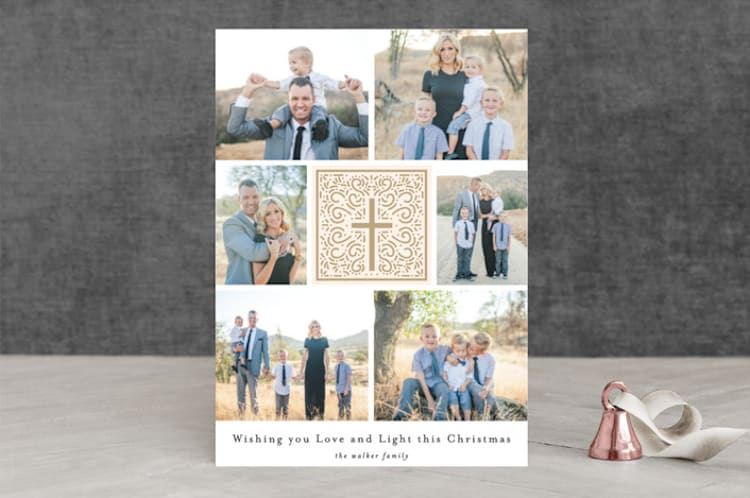 "Love and Light" - Retired Holiday Cards in Sand by Bethan - Front