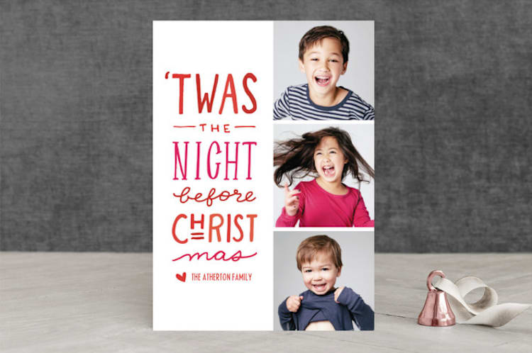 "Joy Upon Joy" - Retired Holiday Cards in Bright Reds by Tanya Lee of Frooted Design - Front