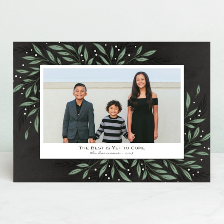 "Classic Greenery" - Retired Holiday Cards in Smoke by Lorent and Leif - Front