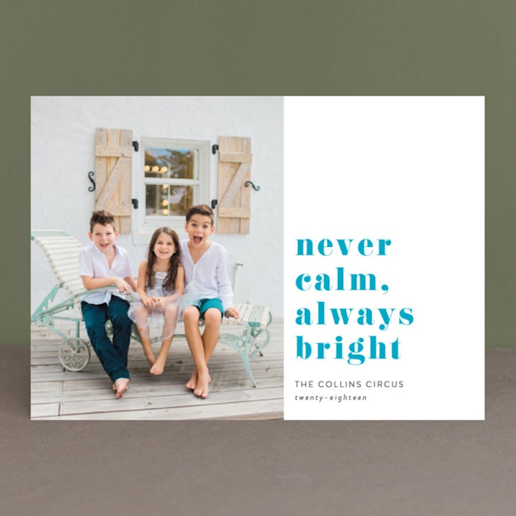 "never calm always bright" - Retired Holiday Cards in Sea by Jula Paper Co. - Front