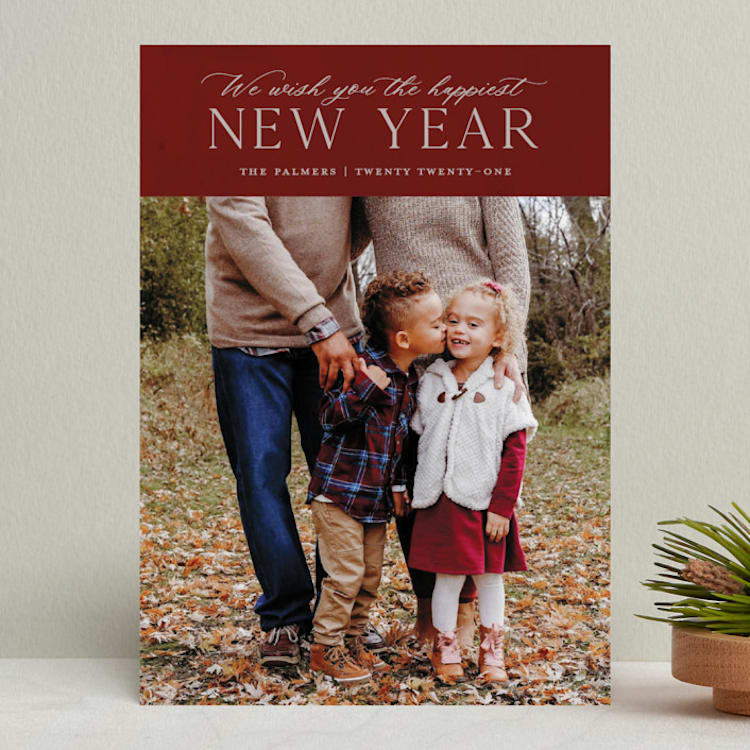 "We Wish" - Retired Holiday Cards in Wine by Ellis - Front