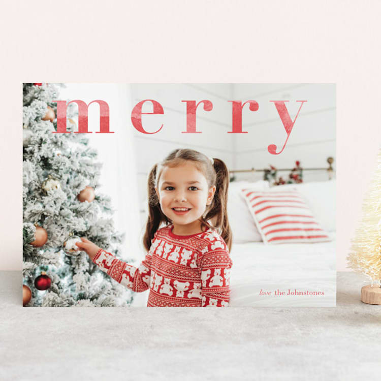 "merry merry" - Retired Holiday Cards in Candy Cane by Tennie and Co. - Front