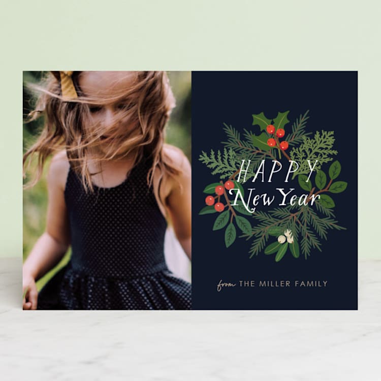 "Holiday Twigs" - Retired Holiday Cards in Nightfall by Faith Harlow - Front