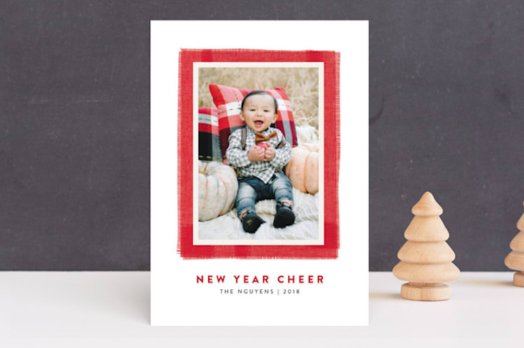 "Joyful Frame" - Retired Holiday Cards in Cherry by Kelly Nasuta - Front