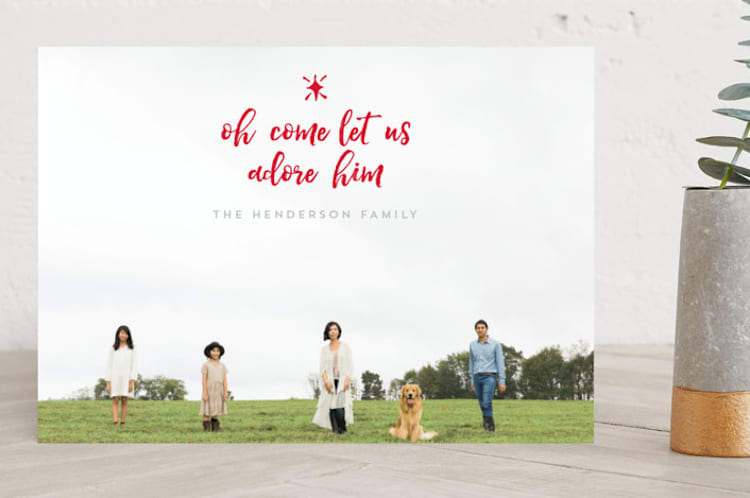 "oh come let us adore him" - Retired Holiday Cards in Holly Berry by christen strang - Front