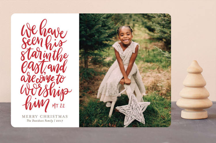"Eastern Star" - Retired Holiday Cards in Berry Red by Erin Niehenke - Front