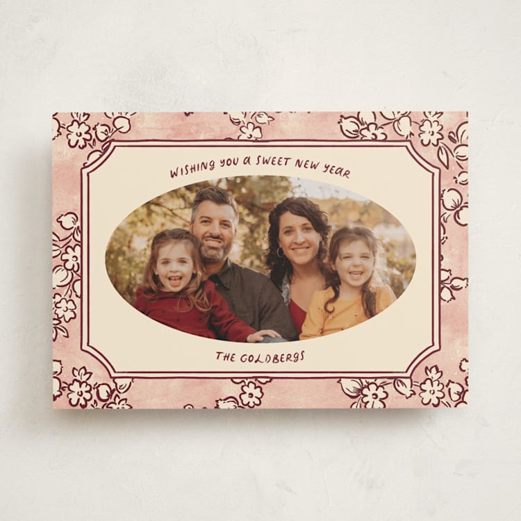 "Pomegranate" - Rosh Hashanah Cards in Rose by Jenna Holcomb - Front