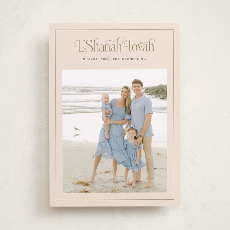 "Classic L'Shanah Tovah" - Rosh Hashanah Cards in Stone by Laura Bolter - Front